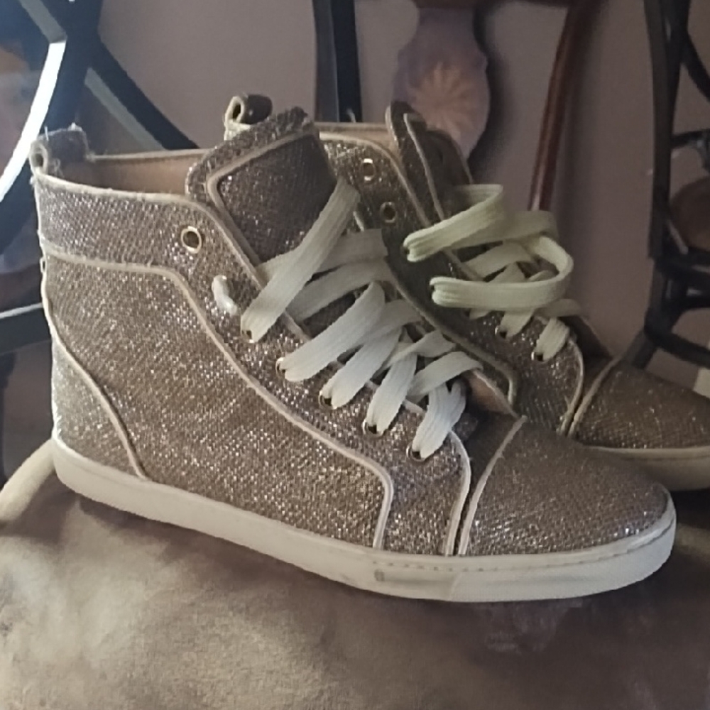 Christian Louboutin Glitter High-Top Sneakers